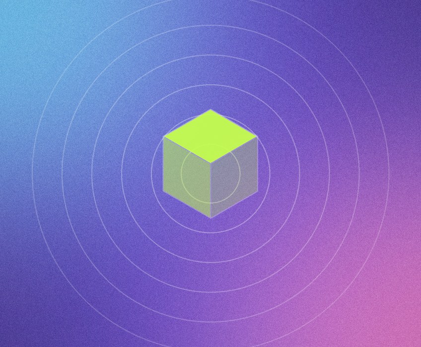 Cube within rings brand identity concept for Cendana Labs
